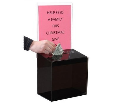 Customized acrylic donation boxes cheap large donation box money donation box DB-013