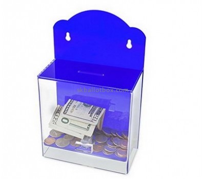 Custom design acrylic fundraising collection containers cheap charity collection boxes coin donation boxes DB-019