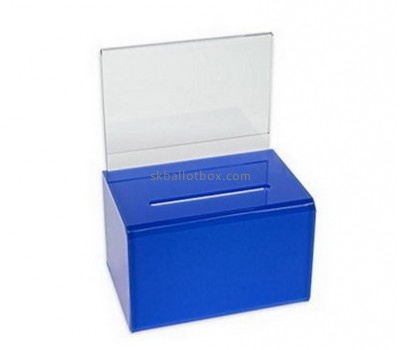 Custom acrylic charity boxes cheap donation collection containers charity money collection boxes DB-018