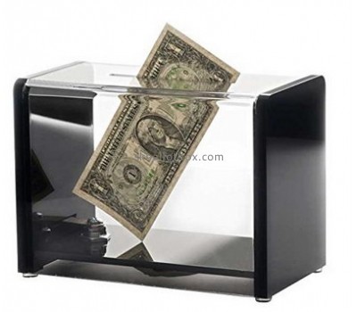 Custom acrylic money collection containers fundraising money box charity donation boxes for sale DB-022