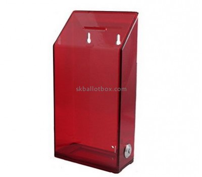 Charity collection boxes suppliers customized red acrylic ballot box with lock BB-812