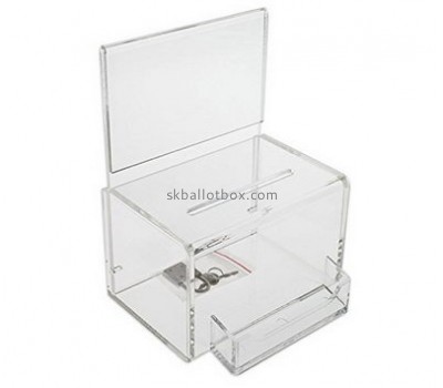 Box manufacturer customized ballot donation box with lock and sign holder BB-853