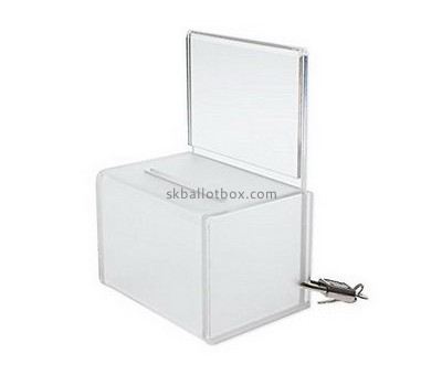 Customize plexiglass clear ballot box with lock BB-1879
