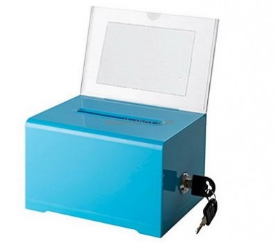 Customize blue acrylic standing ballot box BB-1886