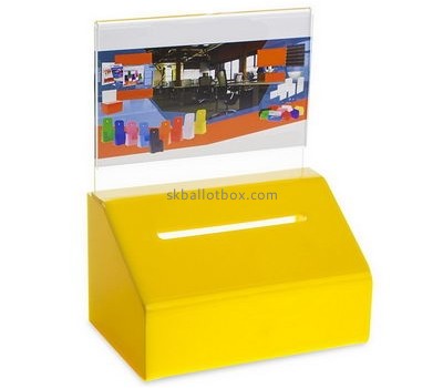 Customize yellow acrylic ballot box BB-1895