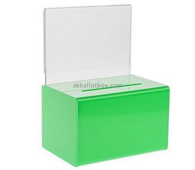 Customize green plastic collection boxes BB-2079