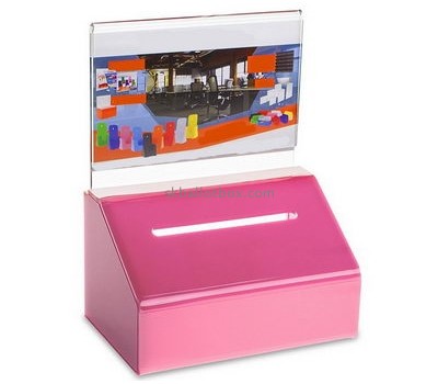 Customize pink acrylic ballot box BB-2447