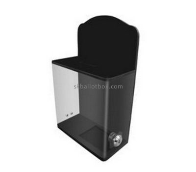 Small black acrylic ballot box with lock BB-2660