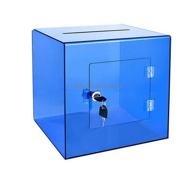 Customize clear blue acrylic ballot box BB-2695