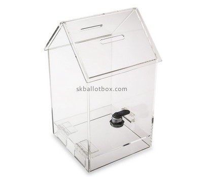 Custom house shape clear perspex ballot box BB-2727