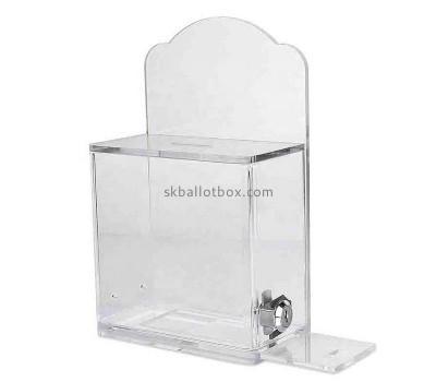 Lucite boxes supplier custom plexiglass suggestion box with sign holder SB-045