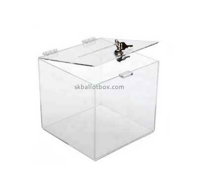 Plexiglass boxes supplier custom acrylic suggestion box with lock SB-050