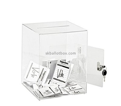 Lucite boxes manufacturer custom acrylic locking suggestion box SB-051