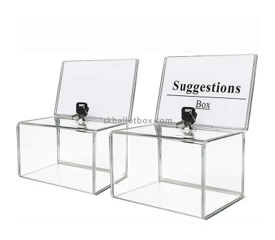 Lucite boxes supplier custom acrylic commet box with sign holder SB-059