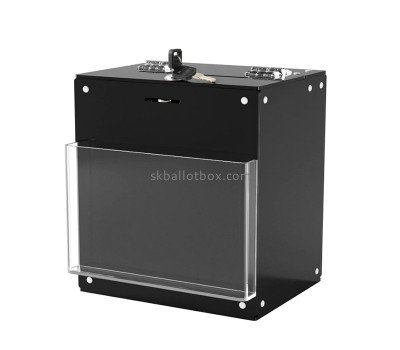 Acrylic box manufacturer custom plexiglass suggestion box with brochure holder SB-035