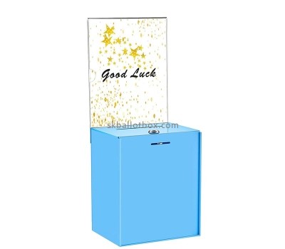 Perspex boxes manufacturer custom acrylic voting box with sign plate BB-2909