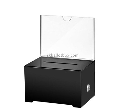 Perspex boxes supplier custom acrylic election box with sign plate BB-2910