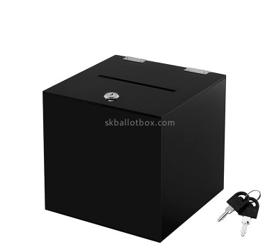 Custom acrylic donation box with lock & keys DB-157