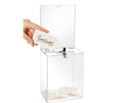 Custom clear acrylic vote box with sign holder BB-2925