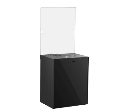 Custom black acrylic vote box with lock & sign holder BB-2927