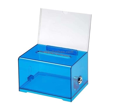 Custom acrylic vote box with sign slot lock key BB-2960