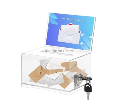 Custom wholesale acrylic suggestion box with lock key SB-168
