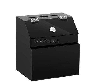 Custom wholesale acrylic donation collection box with brochure holder DB-204