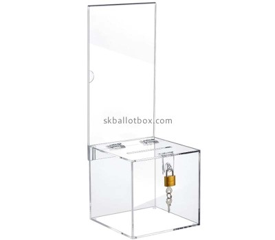 Custom wholesale acrylic donation box with sign plate DB-205
