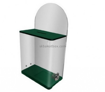 Custom acrylic donation collection containers charity coin collection boxes plastic donation boxes with lock DB-017
