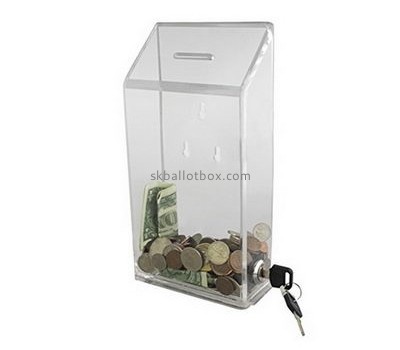 Custom acrylic cheap charity collection boxes secure donation boxes donation collection box DB-020