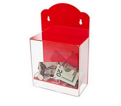Custom design acrylic fundraising money box cheap charity collection boxes money collection boxes for charity DB-021