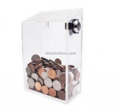 China donation box manufacturer custom acrylic fundraising donation containers money collection boxes for charity DB-028