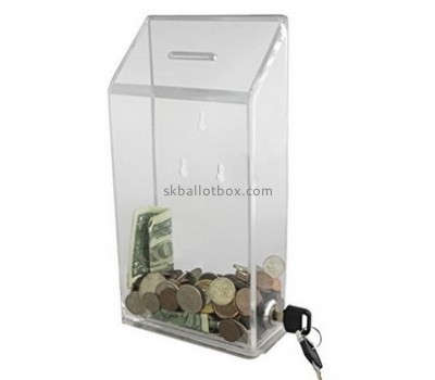 Custom acrylic charity box designs large charity collection boxes fundraising box DB-029