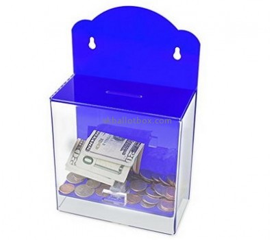 Customized perspex donation box blue donation boxes charity box DB-032