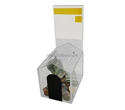 Custom acrylic secure donation boxes perspex donation box collection box DB-033