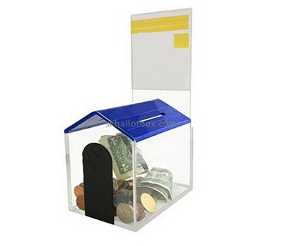 Custom acrylic large donation containers money collection containers acrylic donation box DB-034