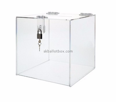 Custom acrylic lockable ballot box clear suggestion box clear ballot box with lock BB-229