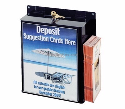 Customized acrylic feedback box design black suggestion box suggestion boxes with lock SB-006