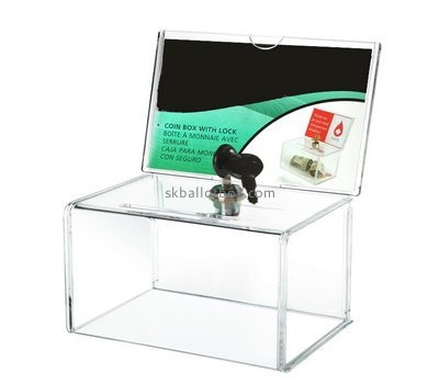 Customized perspex ballot box election ballot box clear ballot box with lock BB-237