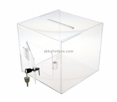 Clear acrylic plexiglass lockable ballot box with lock BB-280