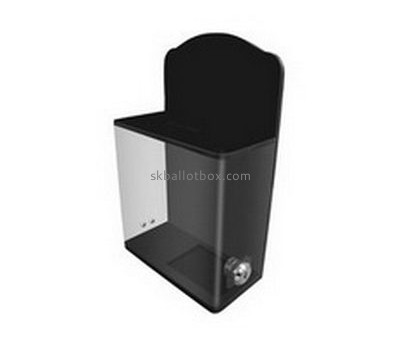 Custom clear acrylic black ballot box with lock BB-303