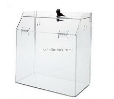 Box manufacturer custom clear acrylic suggestion ballot box with lock  BB-352