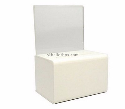Box manufacturer customize white acrylic ballot box BB-490