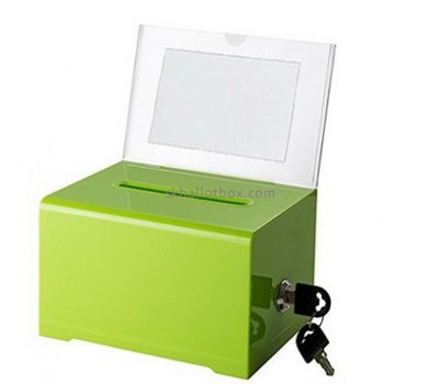Box factory customized green acrylic ballot box with lock BB-646