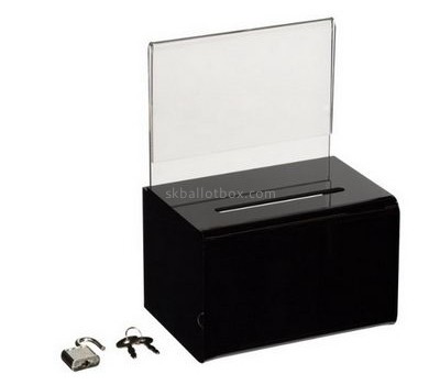 Box manufacturer customized black acrylic ballot box BB-647