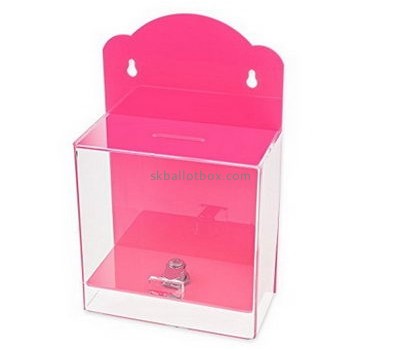 Acrylic box factory customized red acrylic charity collection boxes for sale BB-770