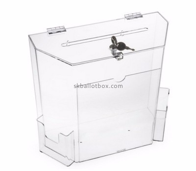 Acrylic donation box suppliers customized clear ballot box with sign holder BB-829