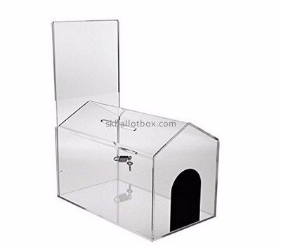 Ballot box suppliers custom acrylic fabrication fundraising collection boxes BB-1054
