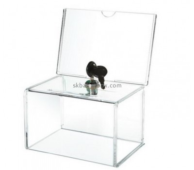 Acrylic plastic supplier custom perspex fabrication fundraising collection boxes BB-1065