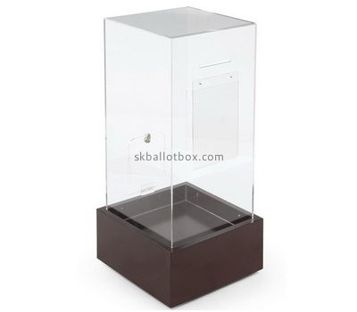 Acrylic plastic supplier custom perspex charity coin collection boxes BB-1228